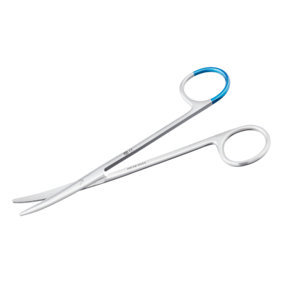 Edlich & Habel Schere, Metzenbaum, stumpf/stumpf gebogen, 14,5 cm, steril, 25 Stück