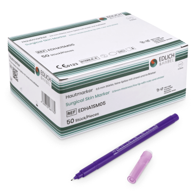 Hautmarkierungsstift, steril, 50 Stück | 0,5 mm Dicke, Nylonspitze mit Lineal