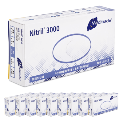 10 x Meditrade Nitril 3000 Handschuhe | M | 100