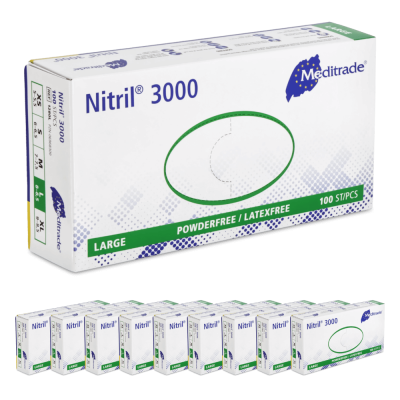10 x Meditrade Nitril 3000 Handschuhe | L | 100