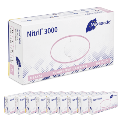 10 x Meditrade Nitril 3000 Handschuhe | XL | 100