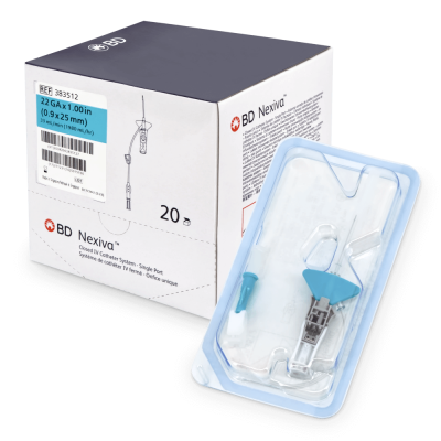 BD Nexiva IV Kathetersystem, 20 Stück | 22G, 0,9 x 25 mm, blau