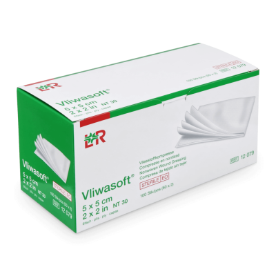 Vliwasoft Vliesstoffkompressen, steril, 6-lagig, 50 x 2 Stk | 5 x 5 cm