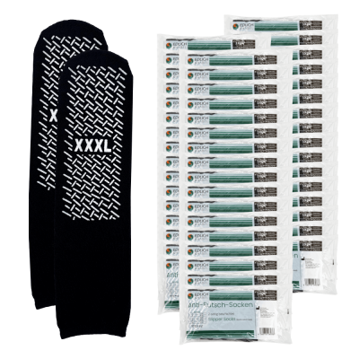 50 Paar Edlich & Habel Anti-Rutsch Socken, Größe XXXL (47-48), schwarz