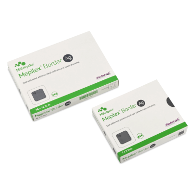 Mepilex Border Ag Schaumverband mit Silber, steril, 5 Stück