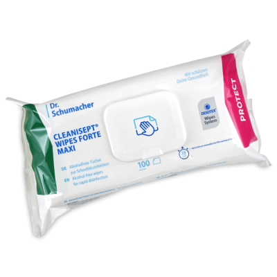Cleanisept Wipes forte Maxi Desinfektionstücher | Flowpack, 100 Stück