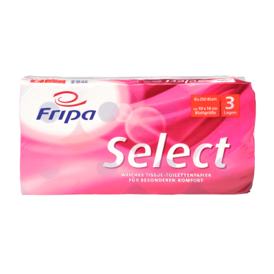 Fripa Toilettenpapier Select, 3-lagig, hochweiß, 48 Rollen