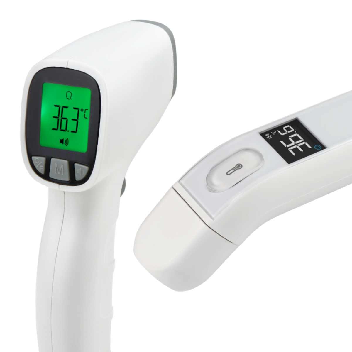 2X Fieberthermometer Infrarot LCD Thermometer Kontaktlos Ohr Stirnthermometer DE 