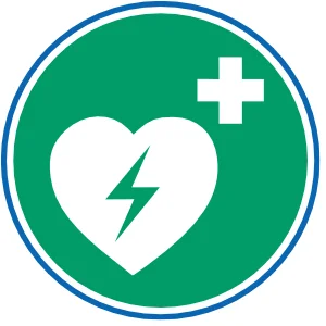 Grafik: Aed-Schild - Herz-Blitz-Plus