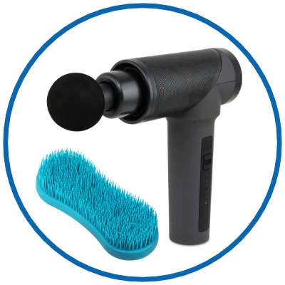 Pferdebürste und Massagepistole