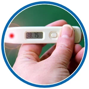 Temperaturanzeige auf dem Fieberthermometer