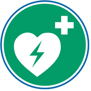 Hinweisschild für Defibrillator